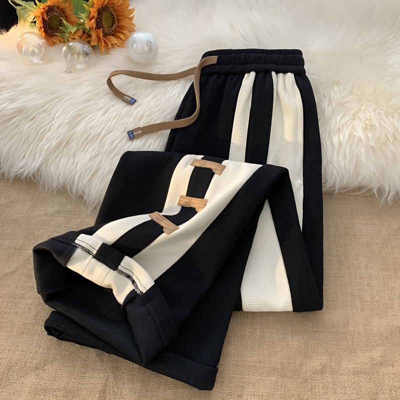 Plus Size Fat mm 150kg Pants Unisex Spring and Summer Loose Slimming Straight Casual Trendy Pants Wide-Leg Sports Sweatpants