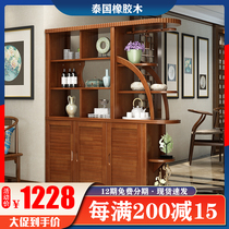 Home shoe cabinet porch cabinet integrated modern simple living room entrance partition new Chinese double-sided screen solid wood wine cabinet