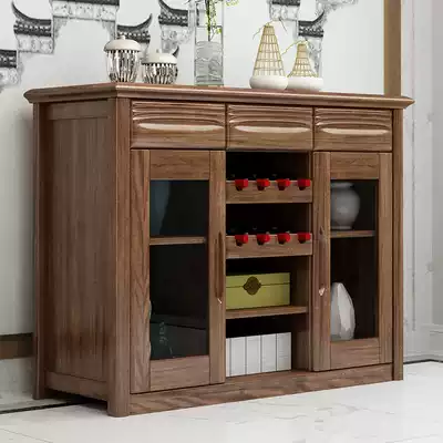 Solid wood sideboard modern and simple tea cabinet walnut storage rack dining room tea table storage wine cabinet