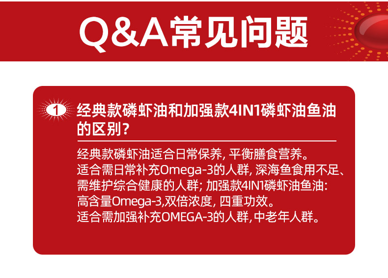 美国原装欧米伽3磷虾油深海鱼油胶囊500mg