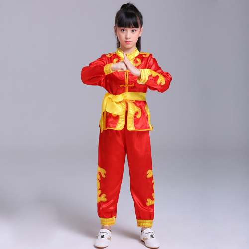 Boys Martial arts Kungfu & Tai-Chi Uniforms for Girls Children drum clothing primary school students Chinese Kung Fu youth training clothing boys and girls children martial arts performance clothing