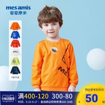 Monmon Mommi flagship store autumn and winter children long sleeve T-shirt clothes baby boy base shirt childrens coat foreign gas