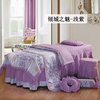 Tấm trải giường đa năng màu xanh nước biển với bốn bộ thẩm mỹ viện trải giường Nhật Bản mẫu ga giường spa