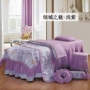 Tấm trải giường đa năng màu xanh nước biển với bốn bộ thẩm mỹ viện trải giường Nhật Bản mẫu ga giường spa