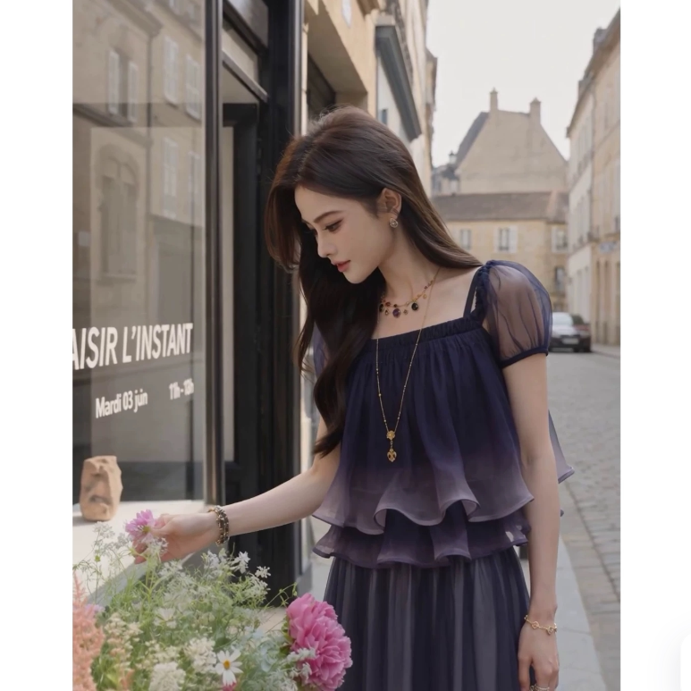 2026 New Summer Style【Magic Nebula】Chiffon Shirt Top + Fairy Godmother Skirt 2026 New Summer Style【Magic Nebula】Chiffon Shirt Top + Fairy Godmother Skirt
