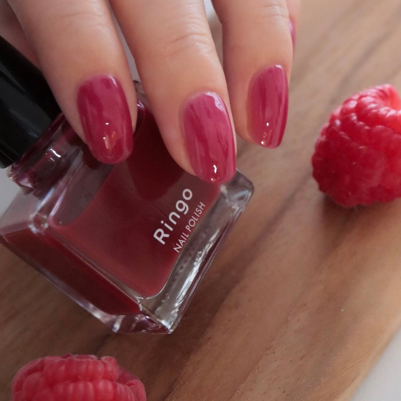 In Stock Japan Niche Popular Nail Polish Ringo Raspberry Rose Red Nail Polish Translucent Brightening Berry Color