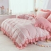 Bông giặt chăn đơn mảnh công chúa gió mở rộng xù đôi bông 220 × 240cm mùa hè - Quilt Covers chăn điện Quilt Covers