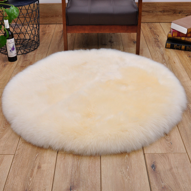Qiu Pu bedroom round carpet wool carpet bedside thickened round carpet pad whole sheepskin fur