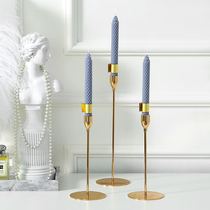 Prototype room Soft-style light extravagant candlesticks Candle Light Dinner Hotel Luxurious Table Face Pendulum metal