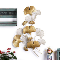 Modern Chinese Iron Art Pendant Wall Decoration Living Room Background Wall Xuan Guan Metal Wall Decoration Creative Ginkgo Wall Hanging