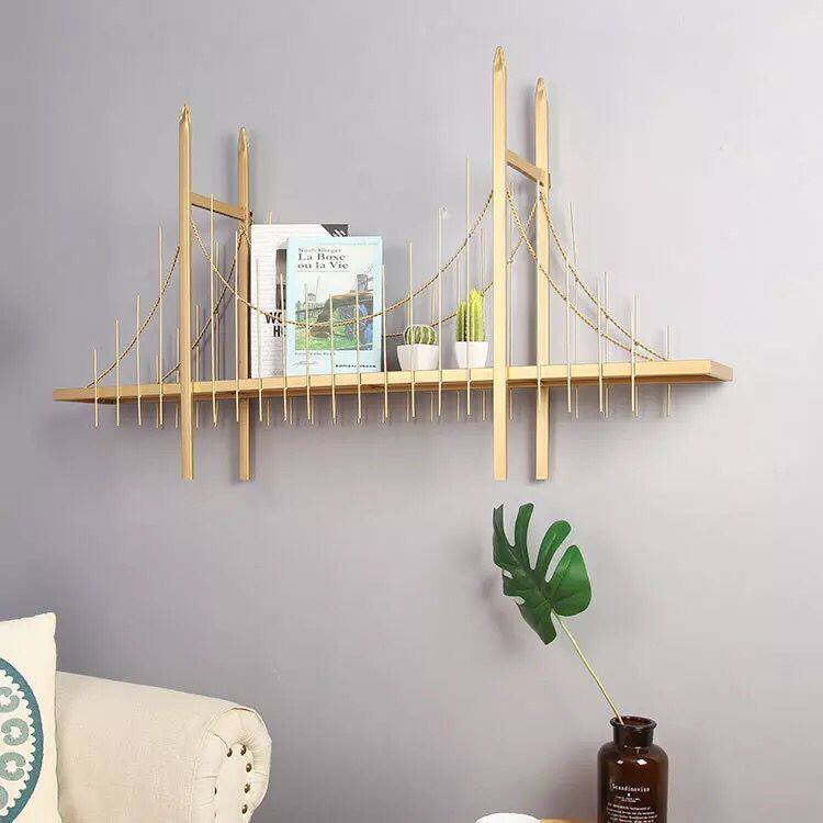 American retro Wrought iron bridge storage wall decoration Wall hanging Dining room cafe Creative shop wall wall decoration