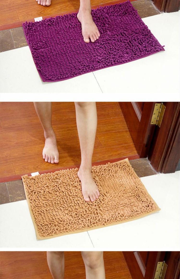 thấm mat phòng ngủ thảm sàn thảm lối vào sảnh bếp Chenille tắm mat toilet cửa mat - Thảm sàn thảm xốp trải sàn 60x60