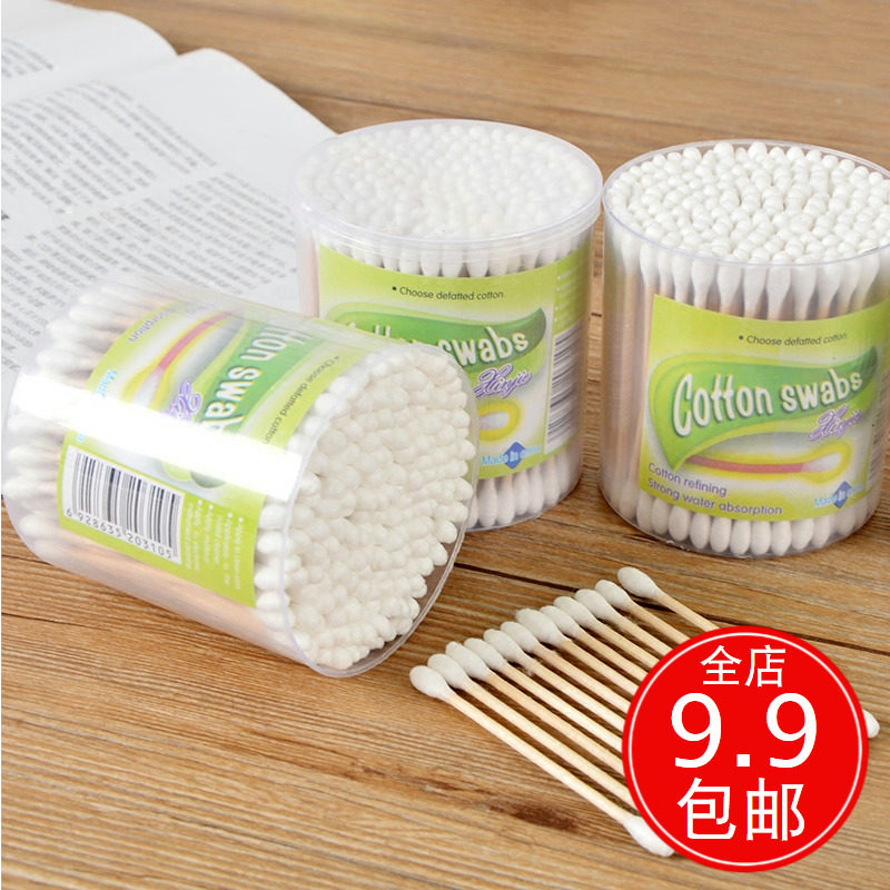 Clean Makeup Scoop Ear Tampon Sterilized Wood Cotton Stick Double Head Tampon Tampon Cotton Baton Cotton Stick Cotton Stick Wood Stick Boxed Fit