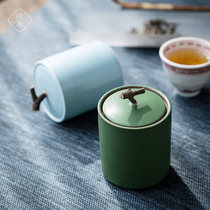 Original mineral color glaze ceramic tea pot small sealed storage tank retro small tea warehouse household flower tea box wake up tea pot