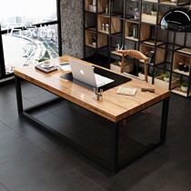 Industrial style Nordic LOFT solid wood computer desk Desktop desk Modern simple desk Household desk Simple desk