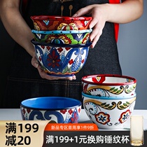 Bohemia hand-painted ceramic cutlery bowl rice bowl Net Red shaped bowl fruit salad bowl home breakfast cereal bowl