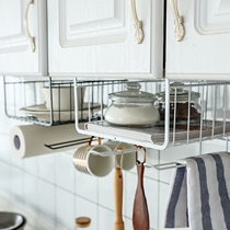 Shery metal kitchen cabinet hanging cabinet hanging cabinet Lower hanging basket free of perforated interlayer storage finishing frame containing basket