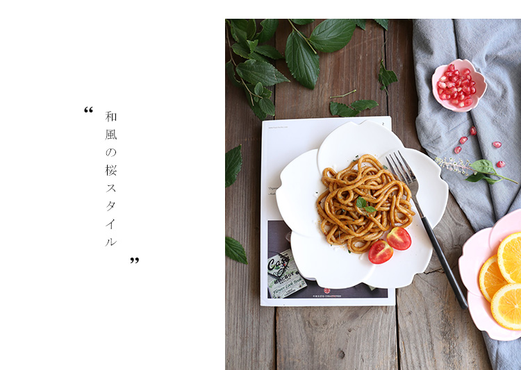 Sheri Creative xương mới Trung Quốc hoa anh đào bộ đồ ăn Nhật Bản bánh ngọt trái cây đĩa nước sốt món ăn sáng tấm ăn nhẹ Q - Đồ ăn tối khay đựng đồ ăn dặm cho bé