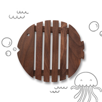 Sherry black walnut solid wood small fish pot mat Insulation mat Heat-resistant plate mat Anti-scalding mat Bowl mat Non-slip teapot mat