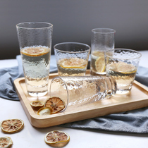 Sherry Japanese-style creative hammerhead pattern transparent glass Household drinking water hot water cup set Tea cup Milk cup