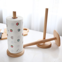 Sherry simple beech solid wood living room kitchen dining table paper towel rack Household roll paper rack hanging vertical paper towel holder