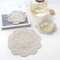 Sherry Japanese zakka groceries Fresh literary Japanese handmade crocheted cotton thread woven coaster Tea mat Placemat bowl mat