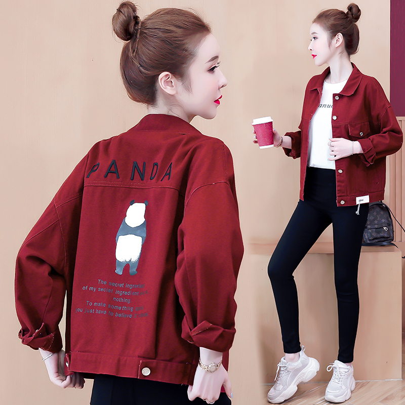 Red Denim Jacket Short Style Women's 2026 Spring New Korean Version Loose Fit Petite Early Spring Internet Celebrity Top Jacket