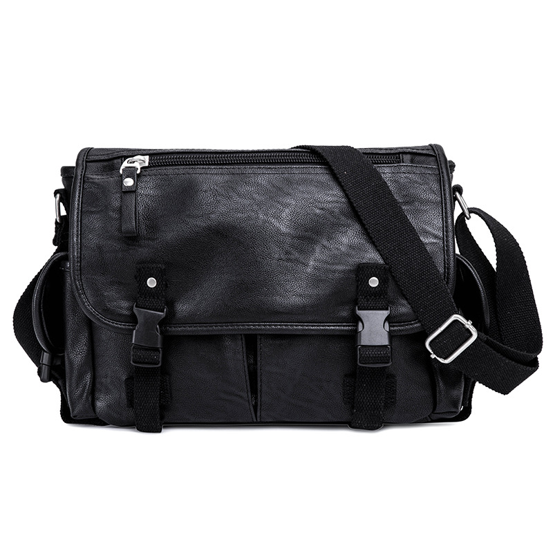 New trendy bag Men's single shoulder bag Messenger bag Leather messenger bag Tide brand large-capacity backpack fashion men's bag