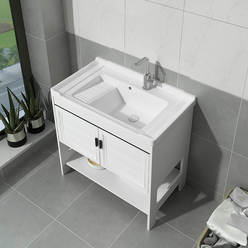 Floor Bath Room Cabinet Combination Ceramic Laundry Basin Balcony Washbasin Makeup room Home One basin Basin Wash pool