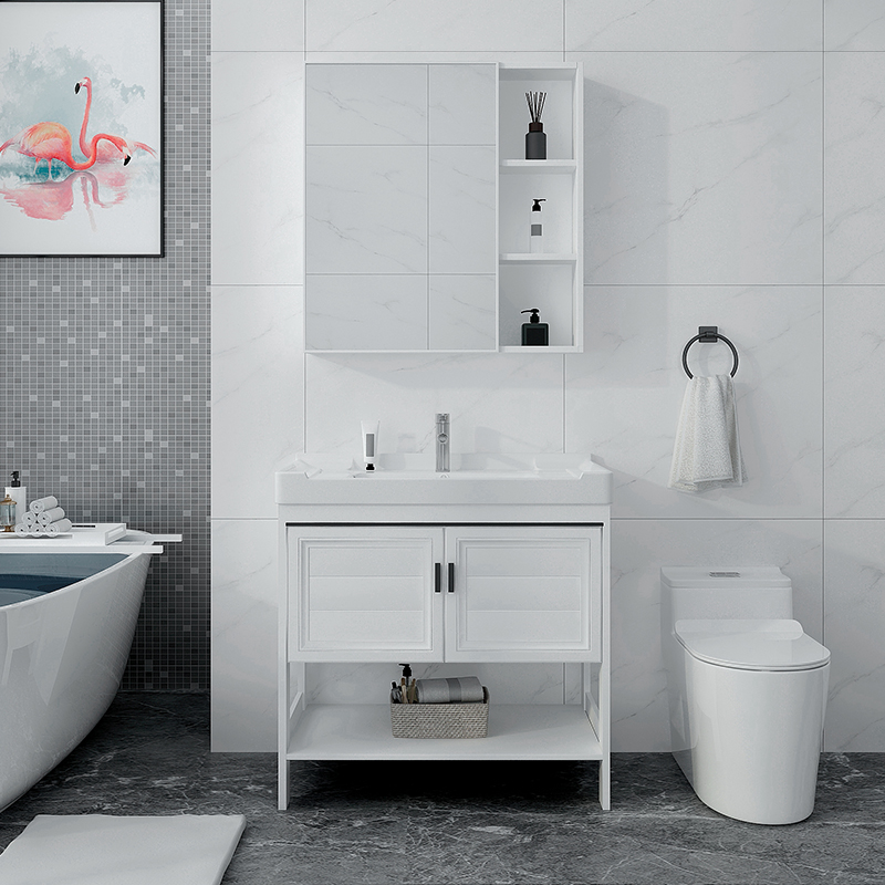 Floor Bath Cabinet Combination Makeup Dressing Room Wash Terrace Small Family Type Hand Wash Table Balcony Washbasin Cabinet Wash Basin for Home