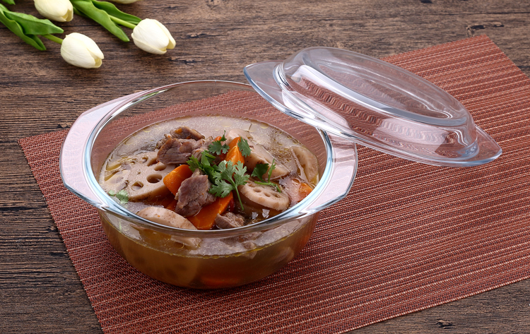 Bát chịu nhiệt bát thủy tinh bát lò vi sóng dụng cụ đặc biệt cung cấp bộ đồ ăn gia đình ăn liền mì bát bát tai lớn dĩa nhỏ