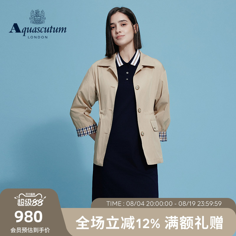 Aquascutum/Yageshidan 2026 Spring/Summer New Women's Three-Quarter Sleeve Lapel Waist-Tightening Jacket Windbreaker Coat Aquascutum/Yageshidan 2026 Spring/Summer New Women's Three-Quarter Sleeve Lapel Waist-Tightening Jacket Windbreaker Coat