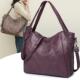 Retro Large-Capacity Commuter Pu Soft Leather Women's 20234 New Niche Casual Versatile Tote Bag Crossbody Shoulder Bag