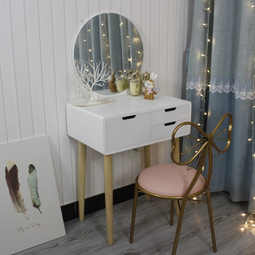 Cô gái gió in lưới đỏ bàn trang điểm phòng ngủ mini tủ trang điểm đa chức năng bàn trang điểm hiện đại sang trọng công chúa 60 - Bàn bàn gấp mini