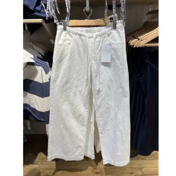 Brandy girl ໃຫມ່ bm ສີຂາວ drawstring wide leg trousers ບາດເຈັບແລະ pants ຂອງແມ່ຍິງທີ່ກົງກັນທັງຫມົດ