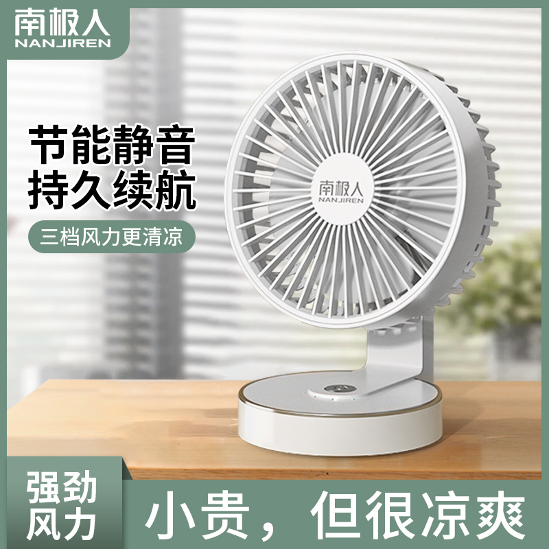 South Pole person Desktop small fan mute office table Mini small desktop usb charging type dorm bed headboard