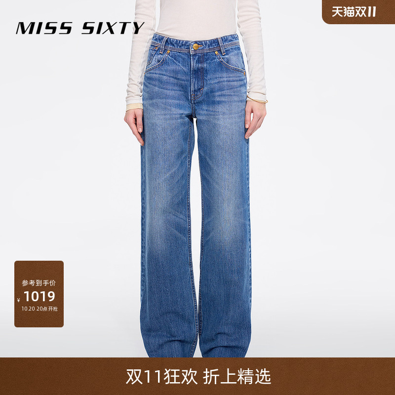 [Imported Denim Fabric] Miss Sixty 2026 Summer Jeans for Women, Straight-Leg Pants, Retro Casual