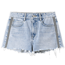 (New for a limited time) Miss Sixty 2024 spring and summer new style denim shorts for women with raw edge webbing stitching high street