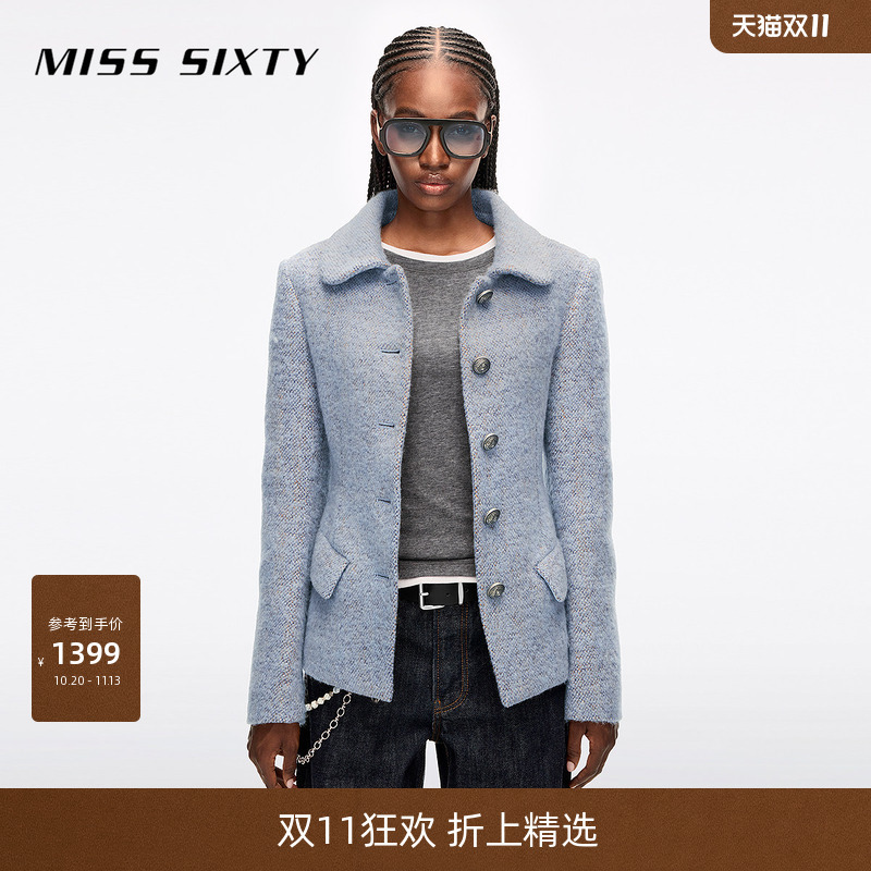 Miss Sixty2026 Winter Tweed Jacket for Women with Wool, Elegant and Gentle with a Luxurious Vibe