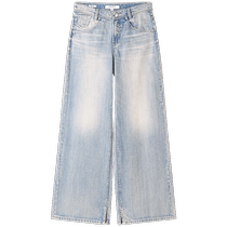 (Imported cotton series) Miss Sixty2024 autumn new jeans womens retro slit wide-leg pants