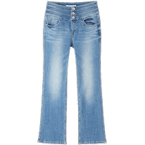 Miss Sixty 2024 new autumn jeans womens three-ring high-waisted nine-point bootcut pants thin section for small people