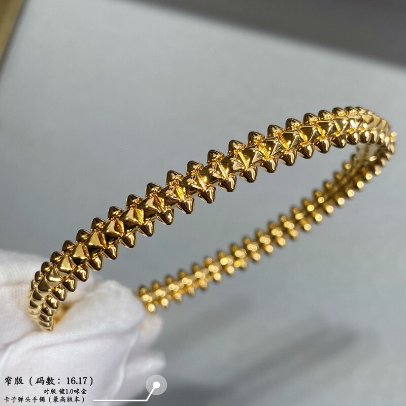 Thickly Plated 18K Gold Bullet Head Bracelet for Women, Light Luxury Niche Design Bracelet, Versatile Clash De Bracelet for Men