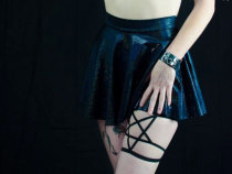 Leg ring fashion five-pointed star leg ring Gothic style punk rivets sexy short skirt wild