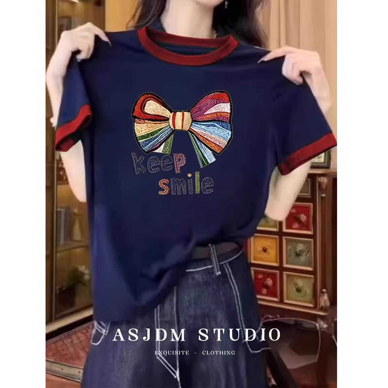 Short-Sleeved T-Shirt, Plus Size, Very Flattering for Women, Suitable for Plus-Size Women, 100kg Model, Covers the Belly, 2026 New Model, Plus Size, Regular Shoulder
