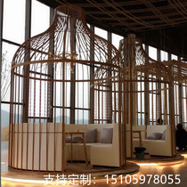 Outdoor wrought iron large birdcage decoration decoration metal craft large hotel restaurant giant birdcage card seat size
