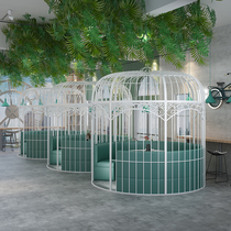 European wrought iron large birdcage hotel restaurant extra large decorative ornaments Birdcage hot pot restaurant gold cage customized