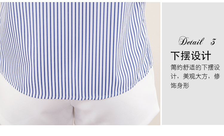 Xuân 2018 phiên bản Hàn Quốc mới của áo kèn cổ chữ V không cổ rộng tay áo sinh viên tay ngắn sọc nữ kiểu áo sơ mi nữ đẹp