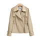 Shechi short windbreaker 2024 ພາກຮຽນ spring ໃຫມ່ຂອງແມ່ຍິງຄົນອັບເດດ: temperament lapel drawstring ແອວບາດເຈັບແລະ jacket ງ່າຍດາຍ