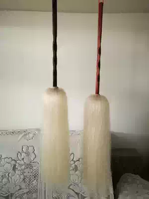 True horsetail Taiji Taoism 58cm hair length two half martial arts fitness kung fu solid wood rod dusting