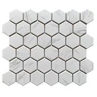 Цветочный якуангский шестиугольный белый+серый рисунок